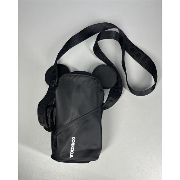 Disney x Corkcicle Mickey Mouse Black Crossbody Water Bottle Sling Bag - Picture 1 of 13